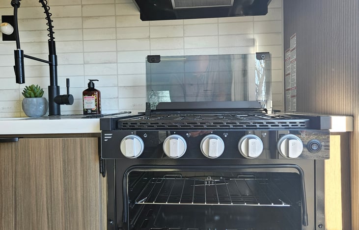 Close up of stove and oven
