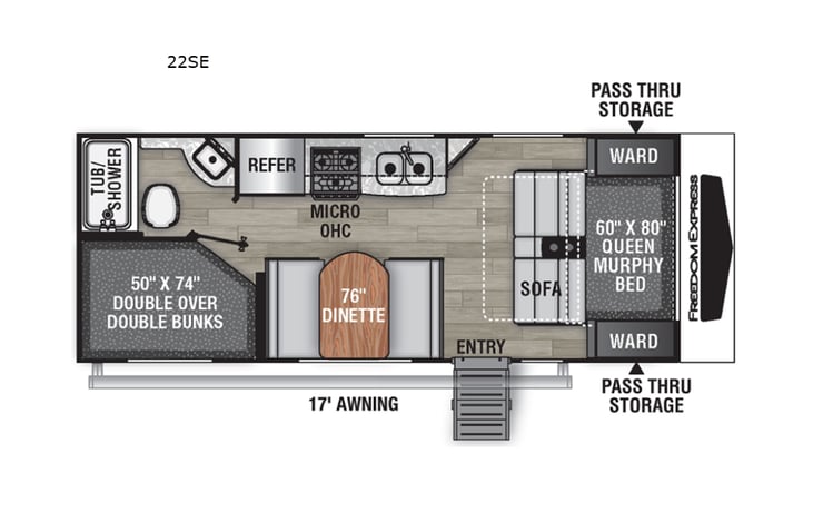 Representative floor plan provided by a trusted RVshare partner.