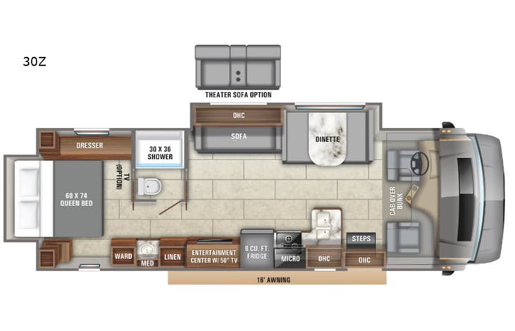 Representative floor plan provided by a trusted RVshare partner.