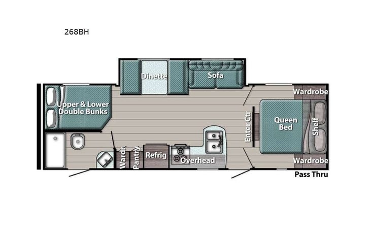 Representative floor plan provided by a trusted RVshare partner.