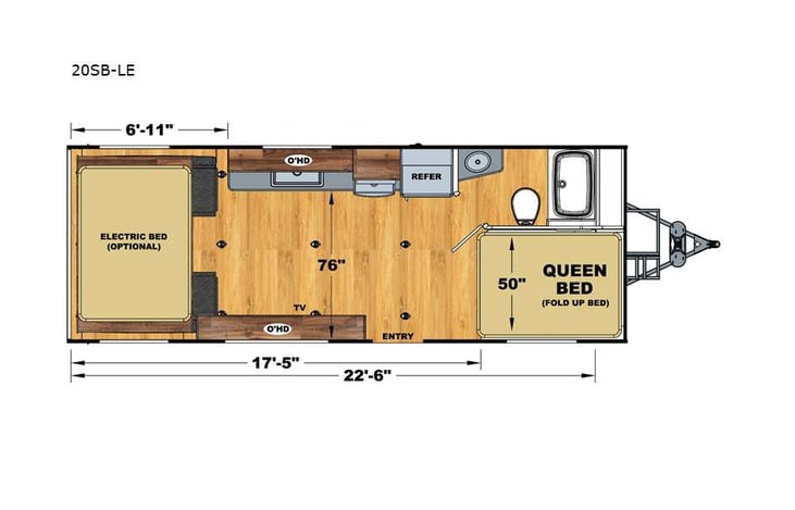 Representative floor plan provided by a trusted RVshare partner.