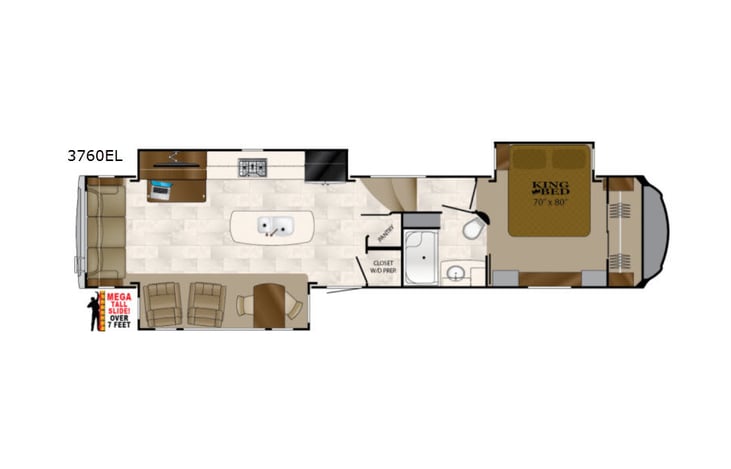 Representative floor plan provided by a trusted RVshare partner.