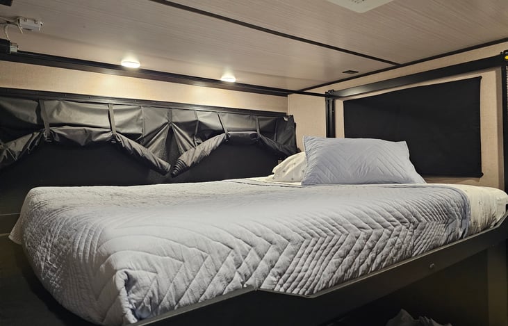 Rear bedroom/garage looking into the main living area.