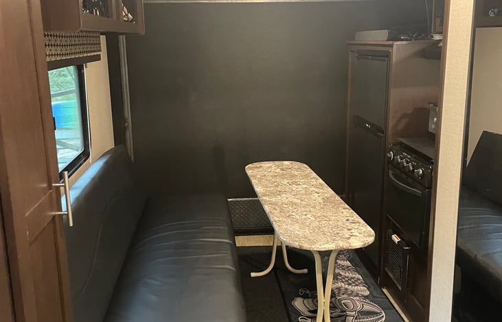 table set up when eating inside.