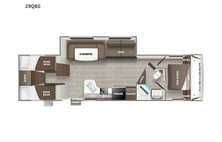 Representative floor plan provided by a trusted RVshare partner.