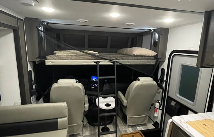 Power Fold-Away Overhead Bunk w/Ladder & Safety Net (350 lb. Weight Capacity)