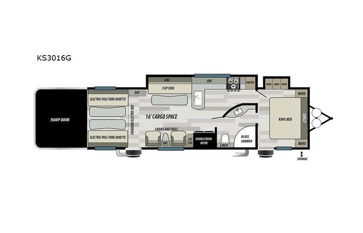 Representative floor plan provided by a trusted RVshare partner.