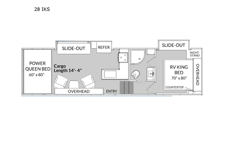 Representative floor plan provided by a trusted RVshare partner.