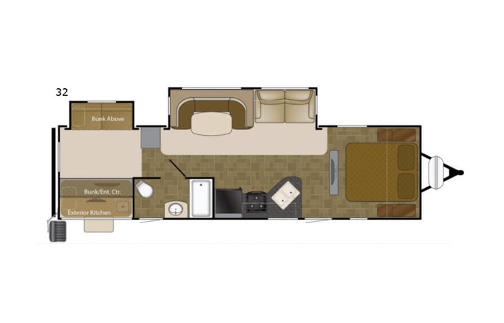 Representative floor plan provided by a trusted RVshare partner.