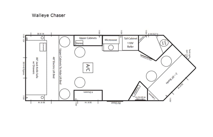 Representative floor plan provided by a trusted RVshare partner.