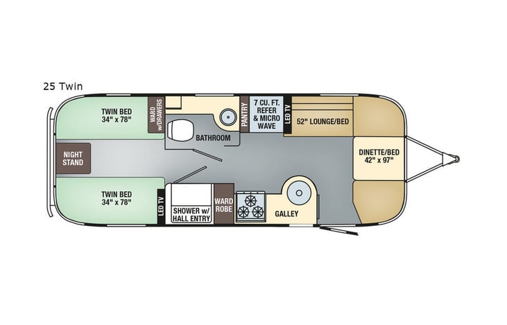 Representative floor plan provided by a trusted RVshare partner.