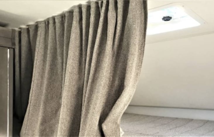 Sleeping area above cab (57" x 95")