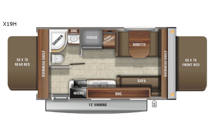 Representative floor plan provided by a trusted RVshare partner.