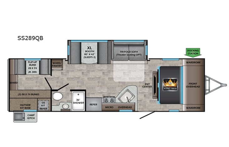 Representative floor plan provided by a trusted RVshare partner.