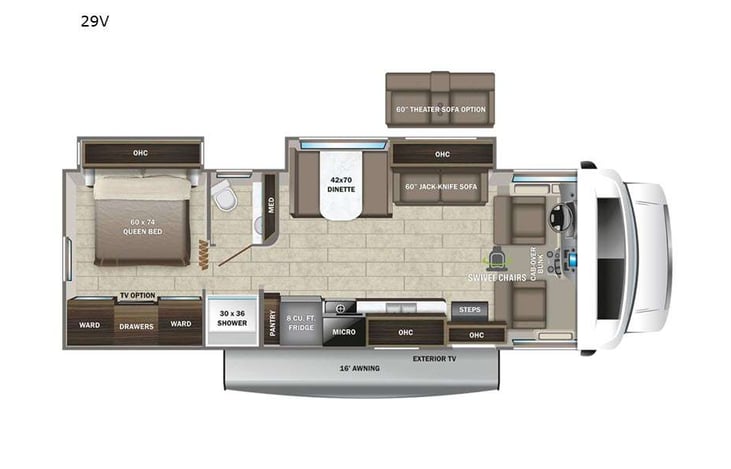 Representative floor plan provided by a trusted RVshare partner.