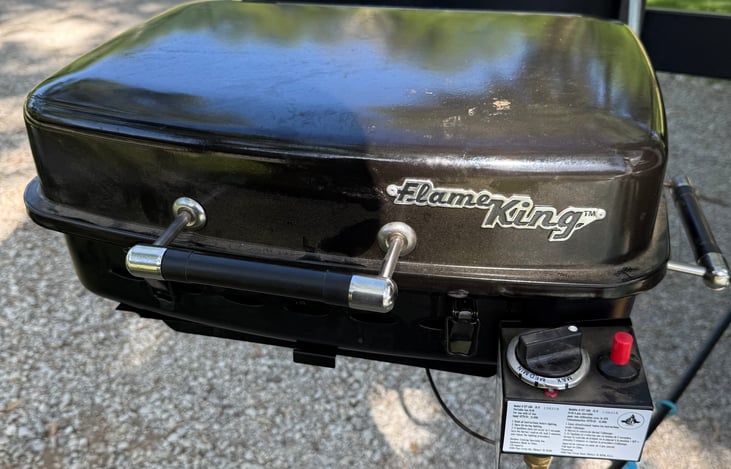 The gas grill is a wonderful feature of the outdoor kitchen.