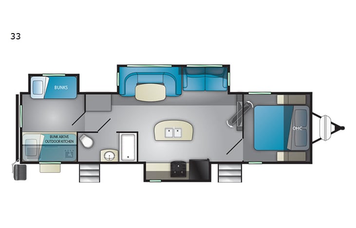 Representative floor plan provided by a trusted RVshare partner.