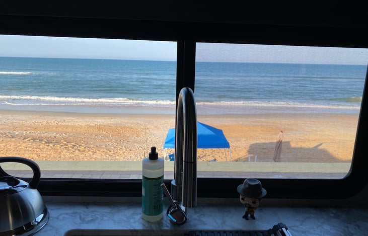 View from the kitchen at Beverly Beach Campground