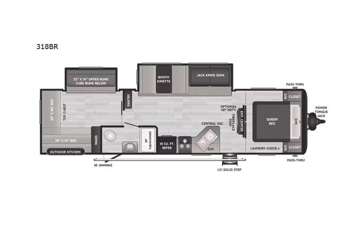 Representative floor plan provided by a trusted RVshare partner.