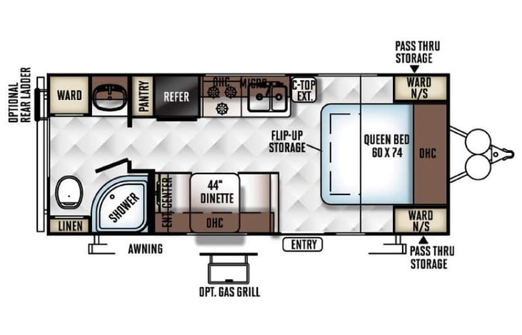 Representative floor plan provided by a trusted RVshare partner.