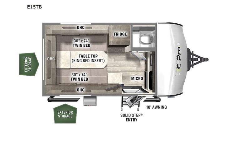 Representative floor plan provided by a trusted RVshare partner.