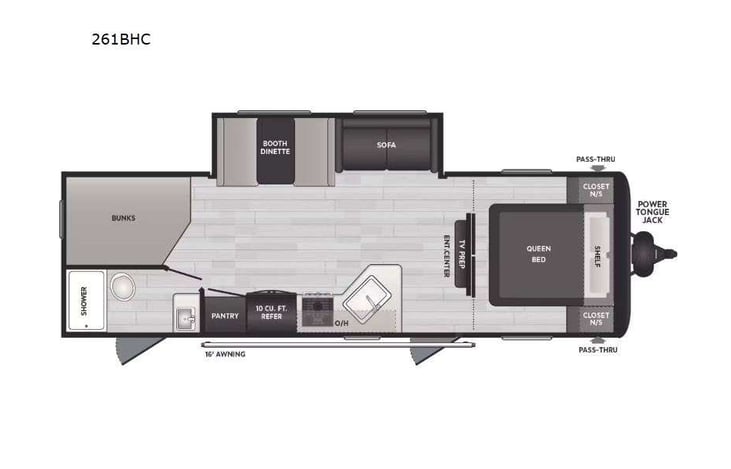 Representative floor plan provided by a trusted RVshare partner.