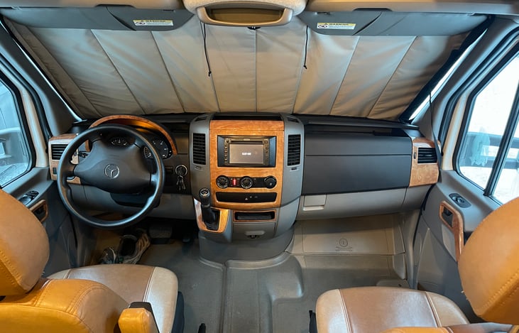 VanEssential Mercedes-Benz  Sprinter insulated blackout windshield and door covers included.