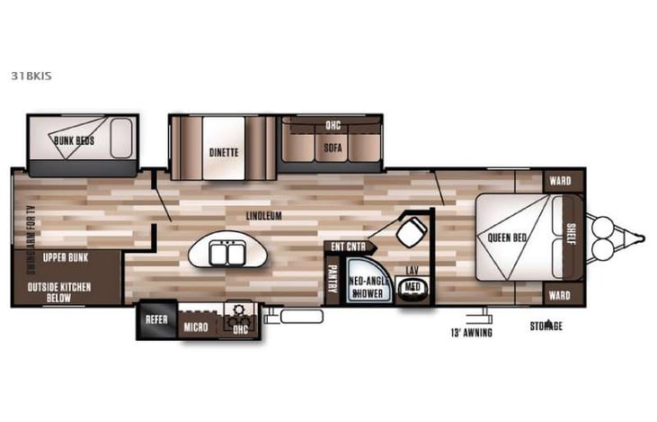 Representative floor plan provided by a trusted RVshare partner.