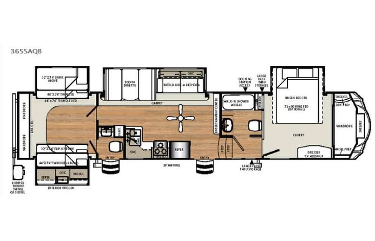 Representative floor plan provided by a trusted RVshare partner.