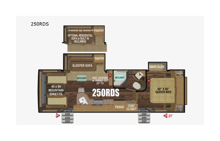Representative floor plan provided by a trusted RVshare partner.
