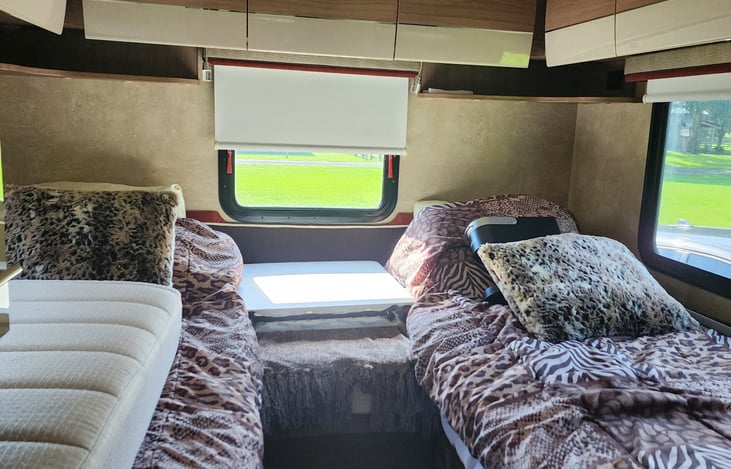 Two twin beds or convert to king best with insert.