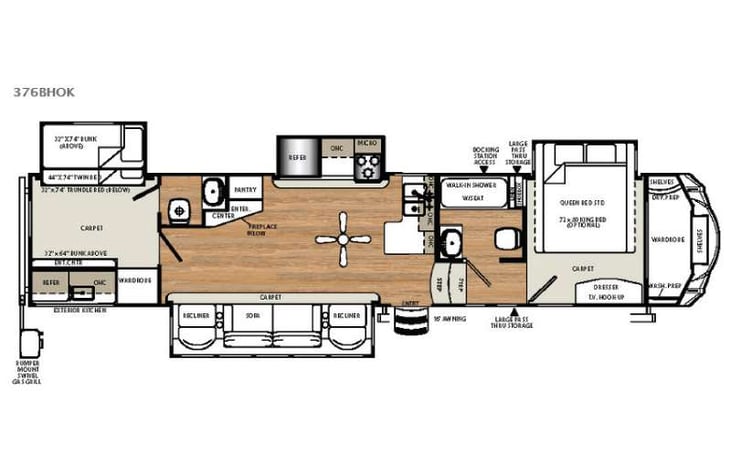 Representative floor plan provided by a trusted RVshare partner.
