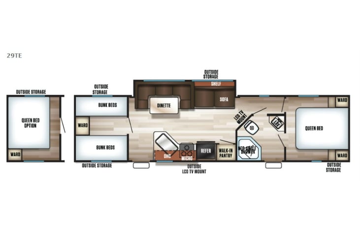 Representative floor plan provided by a trusted RVshare partner.