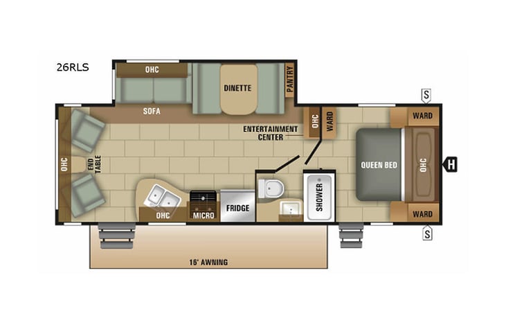 Representative floor plan provided by a trusted RVshare partner.