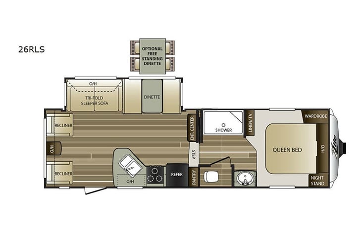 Representative floor plan provided by a trusted RVshare partner.