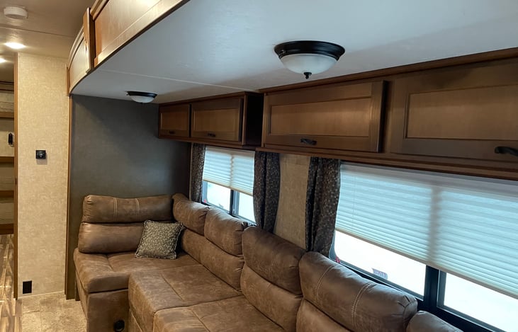 Extended couch with queen size bed