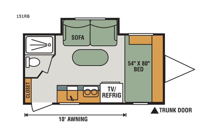 Representative floor plan provided by a trusted RVshare partner.
