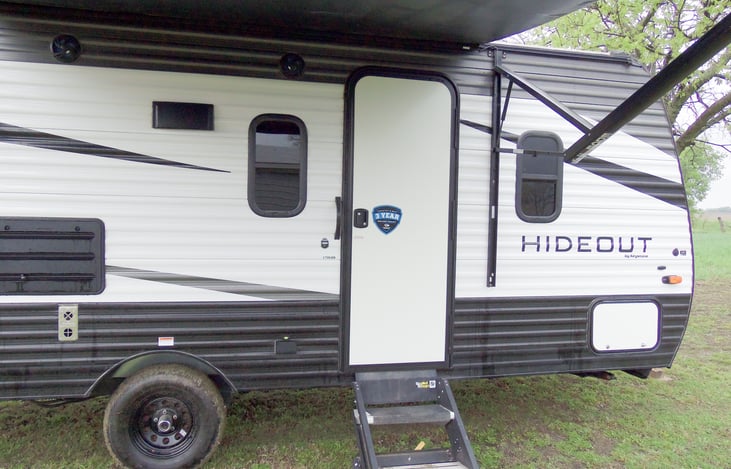 solid front door and great set of steps if I do say so myself very sturdy