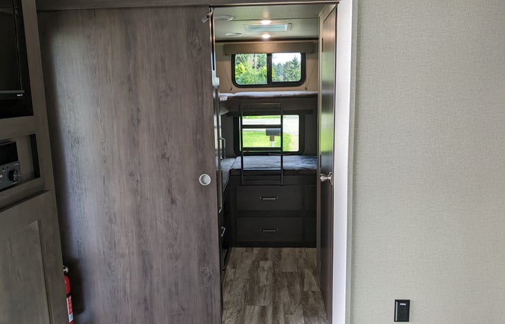 The bunkroom has a door!