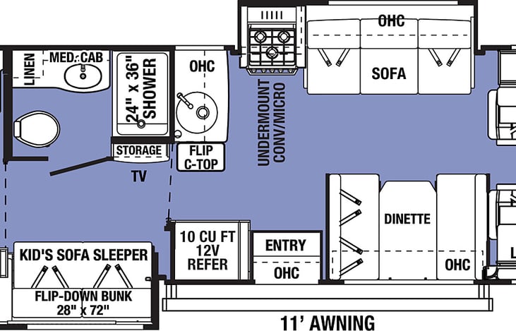 Floor plan of our Sunseeker 3250DSLE