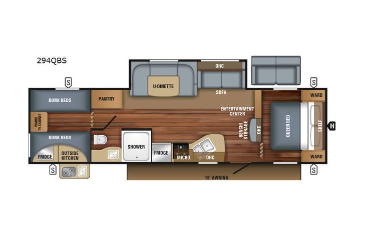 Representative floor plan provided by a trusted RVshare partner.