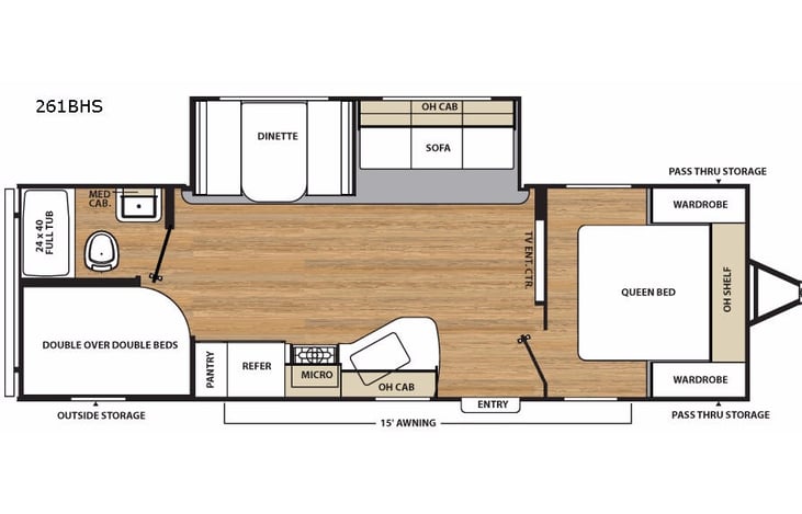 Representative floor plan provided by a trusted RVshare partner.