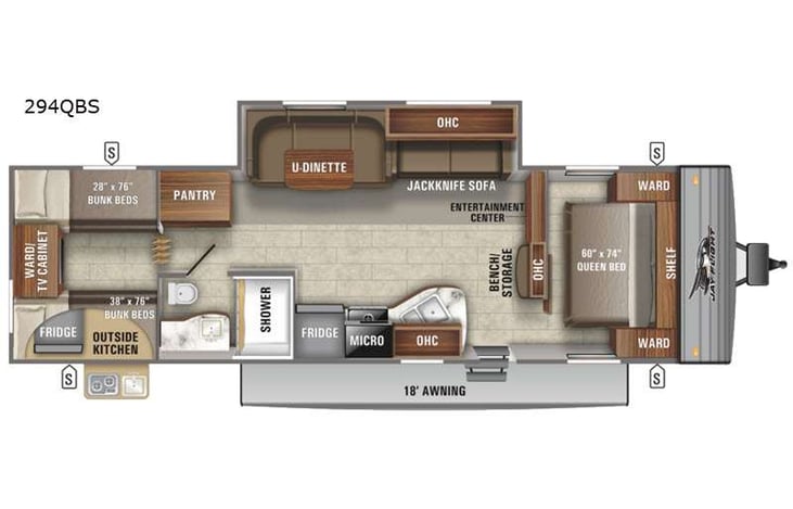 Representative floor plan provided by a trusted RVshare partner.