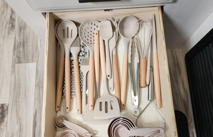 kitchen Utensils under sink