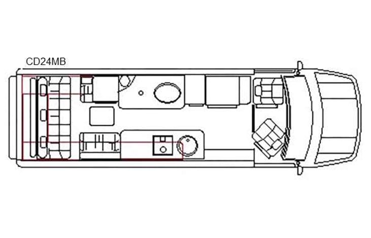 Representative floor plan provided by a trusted RVshare partner.