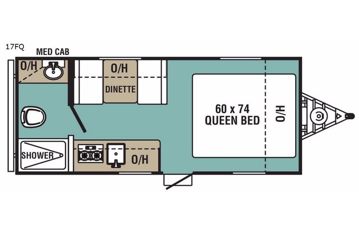 Representative floor plan provided by a trusted RVshare partner.