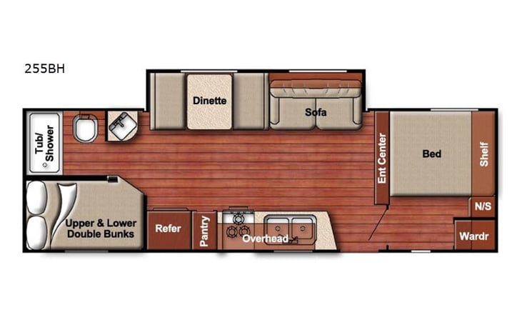 Representative floor plan provided by a trusted RVshare partner.