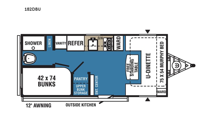 Representative floor plan provided by a trusted RVshare partner.