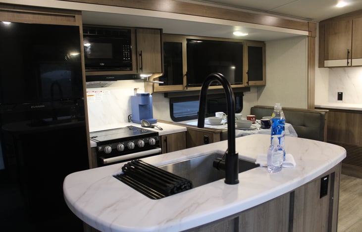 View into kitchen area