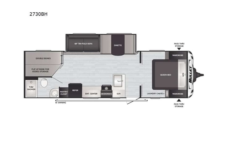 Representative floor plan provided by a trusted RVshare partner.